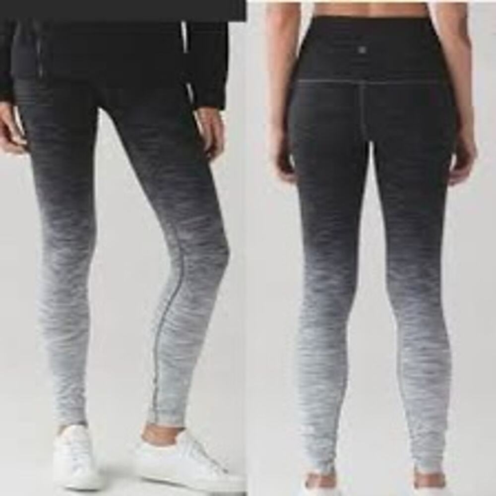 Lululemon wunder under high rise ombré space dye black leggings women size 6